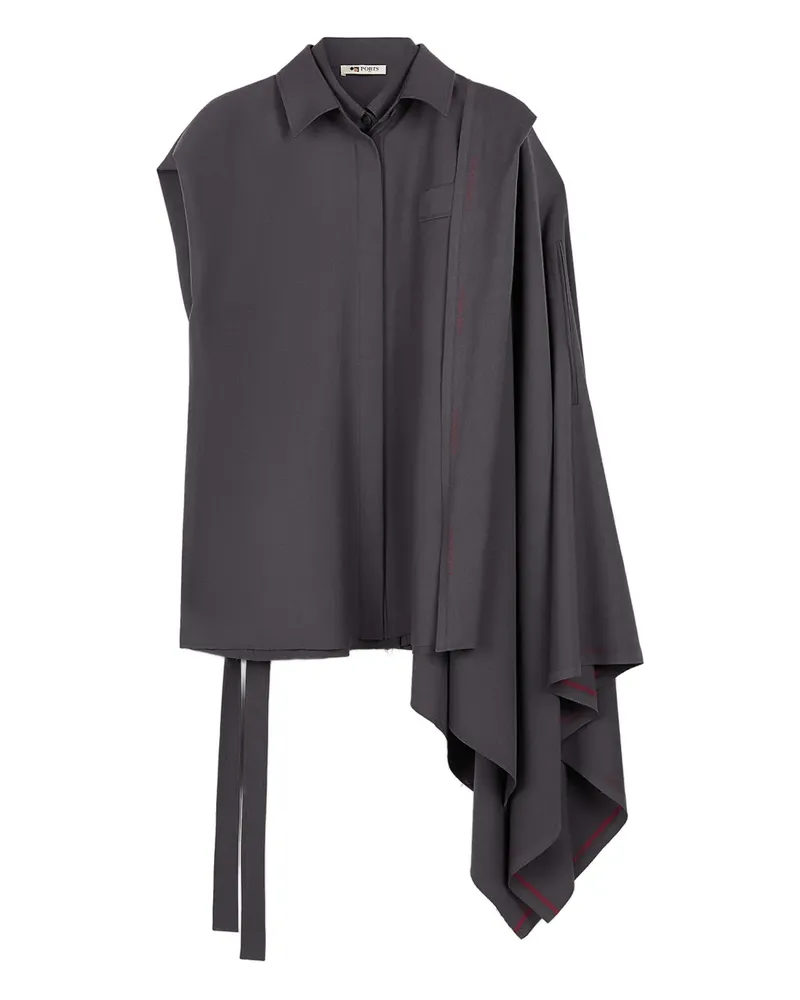 Ports 1961 Hemd mit drapierten Schultern - Grau Grau