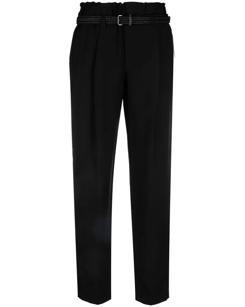 Brunello Cucinelli Cropped-Hose mit hohem Bund - Schwarz Schwarz