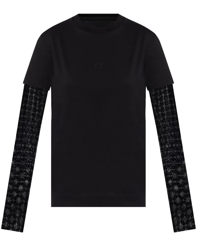 Givenchy T-Shirt im Layering-Look - Schwarz Schwarz