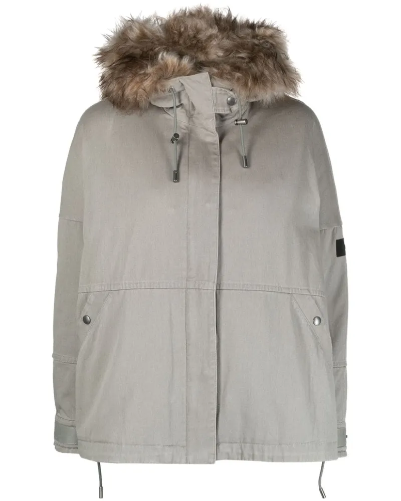 Yves Salomon Daunenjacke mit Shearling-Besatz - Grün Grün