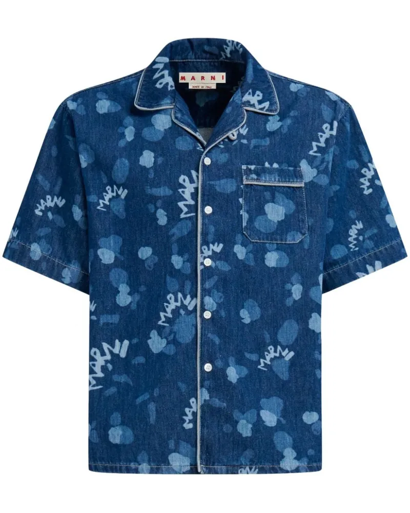 Marni Jeanshemd mit Logo-Print - Blau Blau
