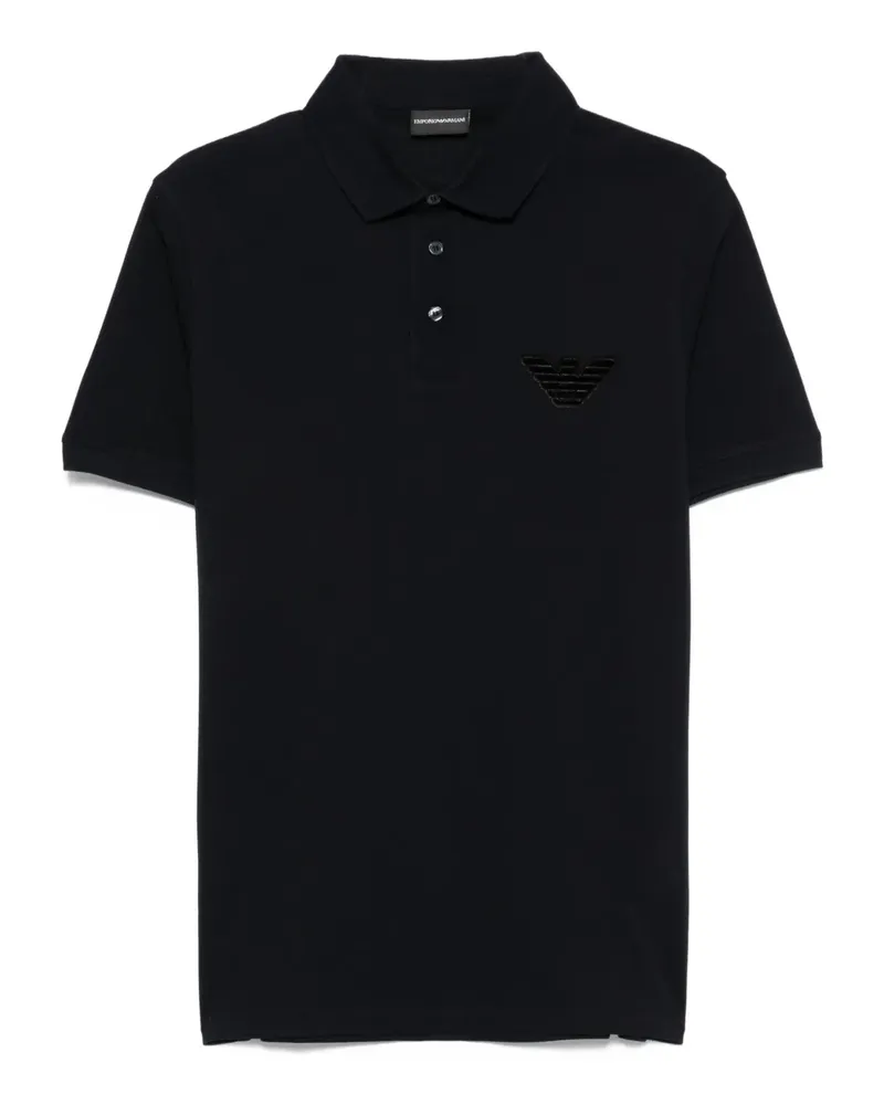Emporio Armani Poloshirt mit Adler-Emblem - Blau Blau
