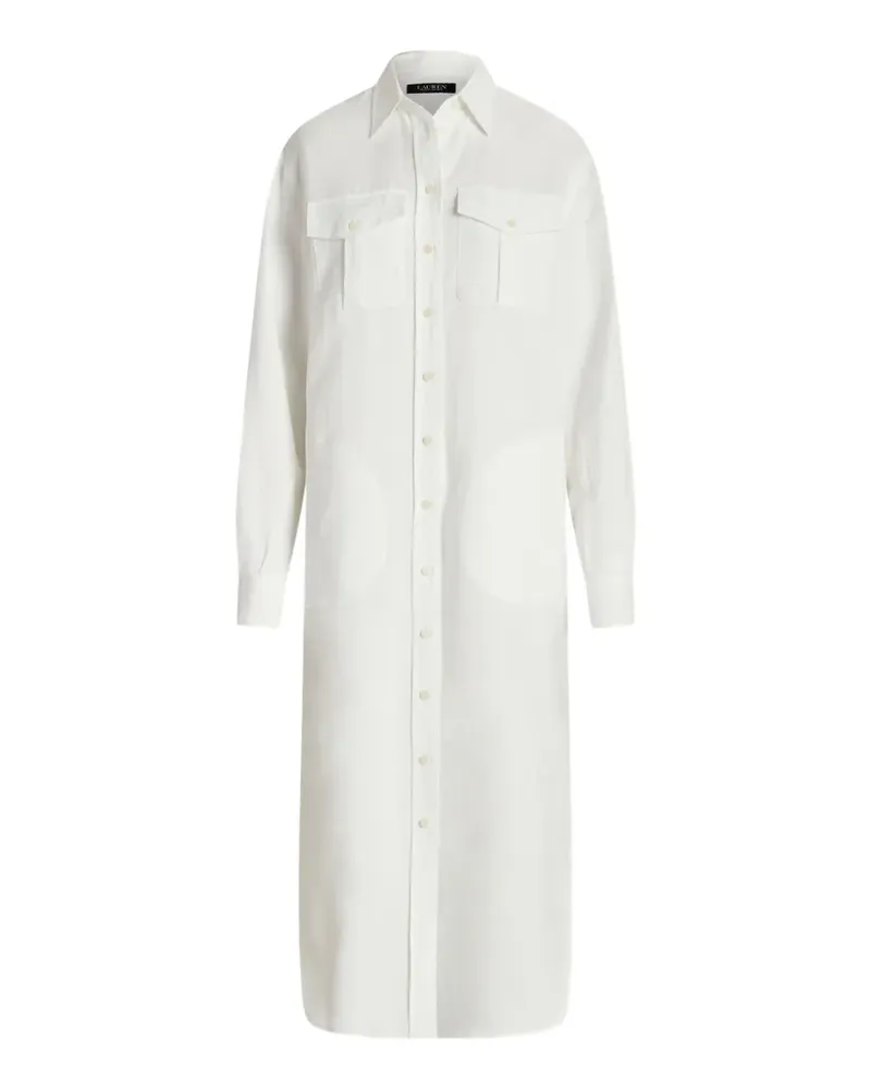 Ralph Lauren Midikleid mit langen Ärmeln - Weiß Weiß