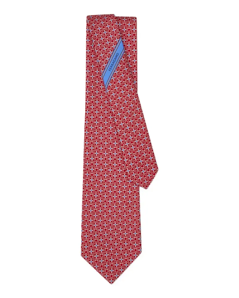 Ferragamo Seidenkrawatte mit Rautenmuster - Rot Rot
