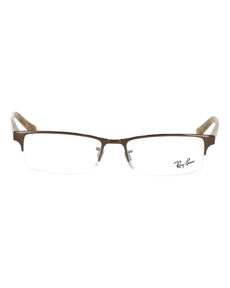 Ray Ban Eckige Halbrandbrille - Braun Braun