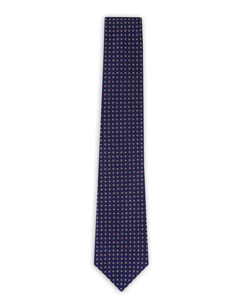 Kiton Krawatte aus Seide mit Blumenprint - Blau Blau