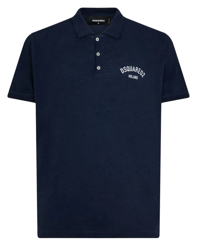 Dsquared2 Poloshirt mit Logo-Print - Blau Blau