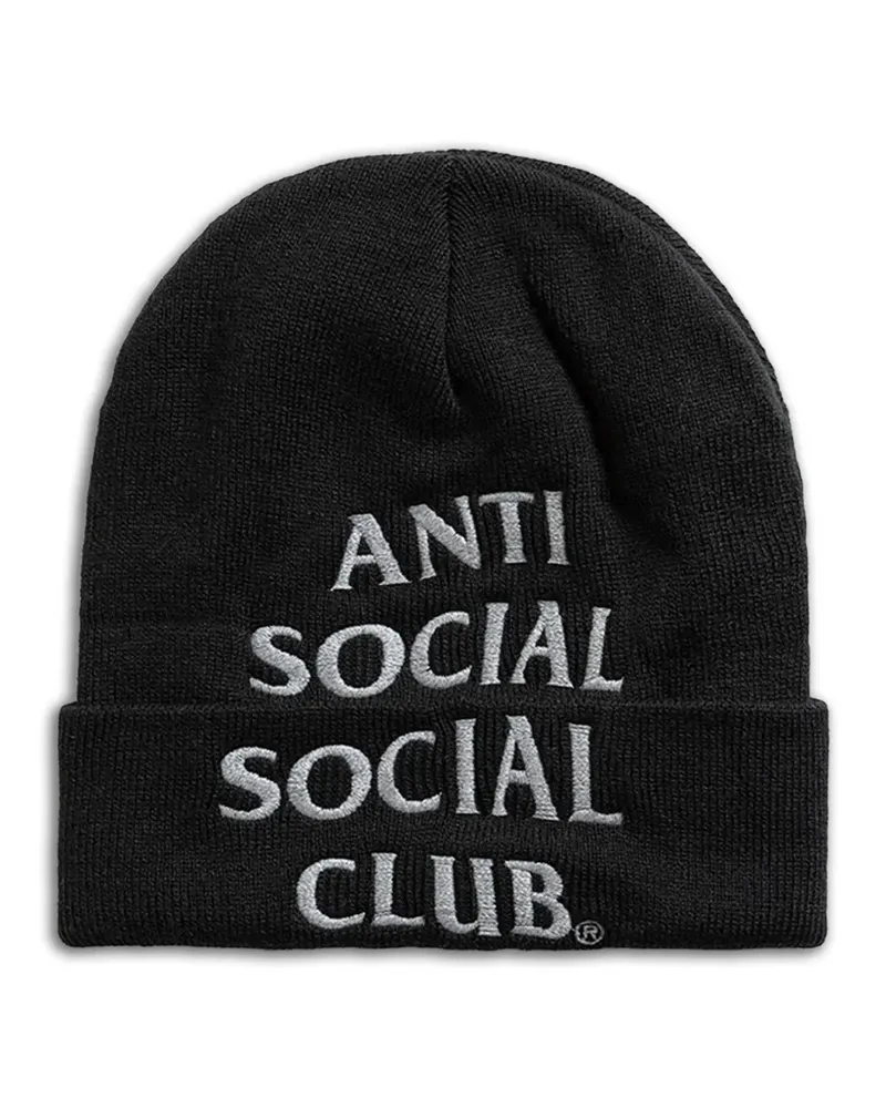 Anti Social Social Club Beanie mit Logo-Stickerei - Schwarz Schwarz