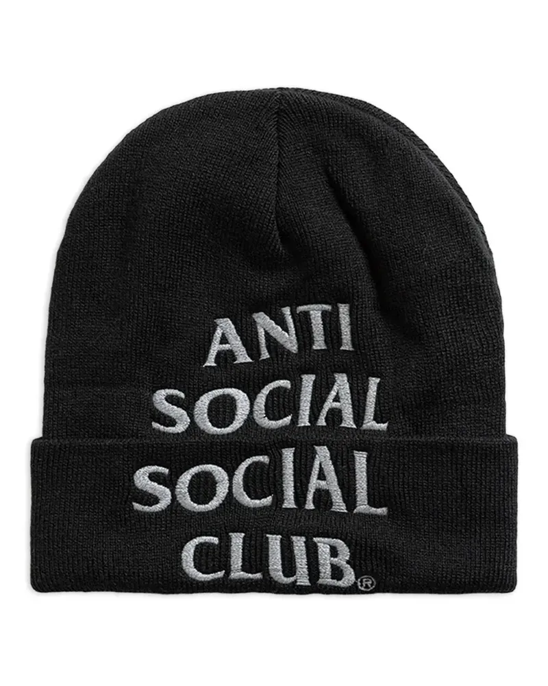 Anti Social Social Club Beanie mit Logo-Stickerei - Schwarz Schwarz