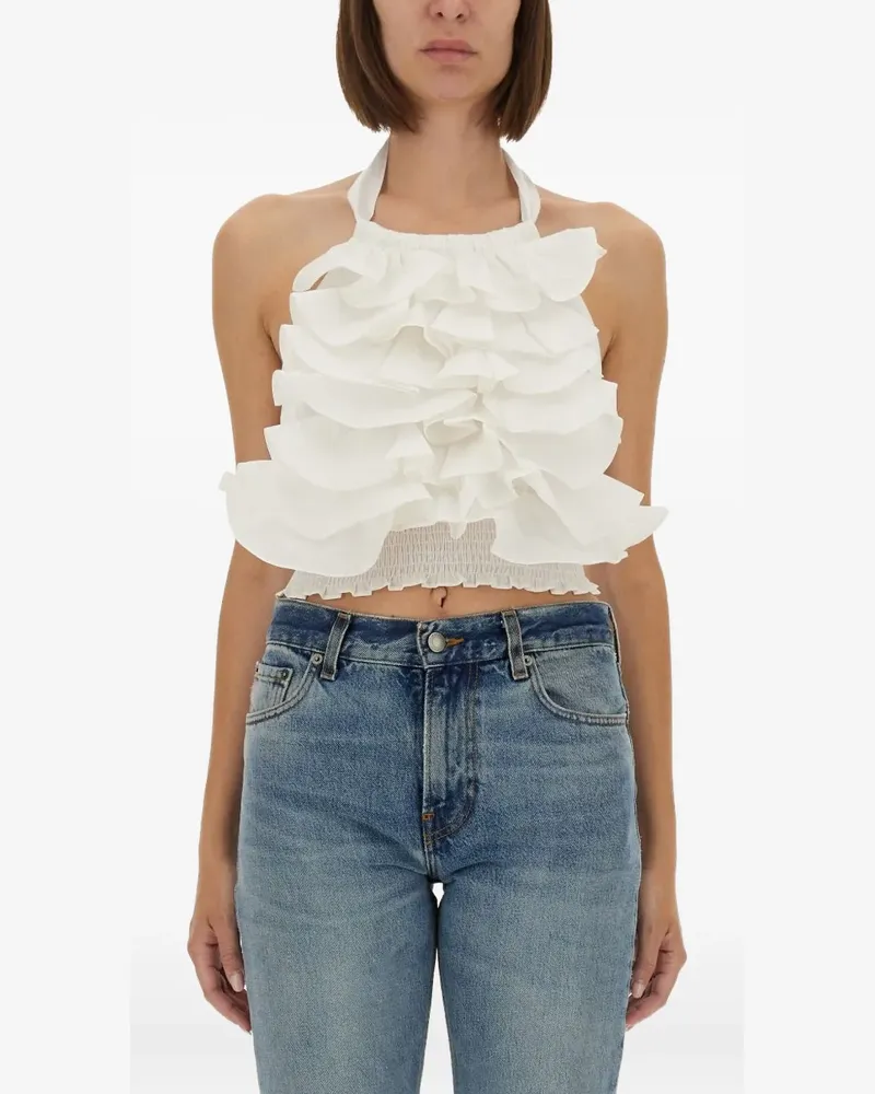 The Garment Cyprus ruffled halter top - Weiß Weiß