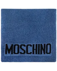 Moschino intarsia-knit logo scarf Blau