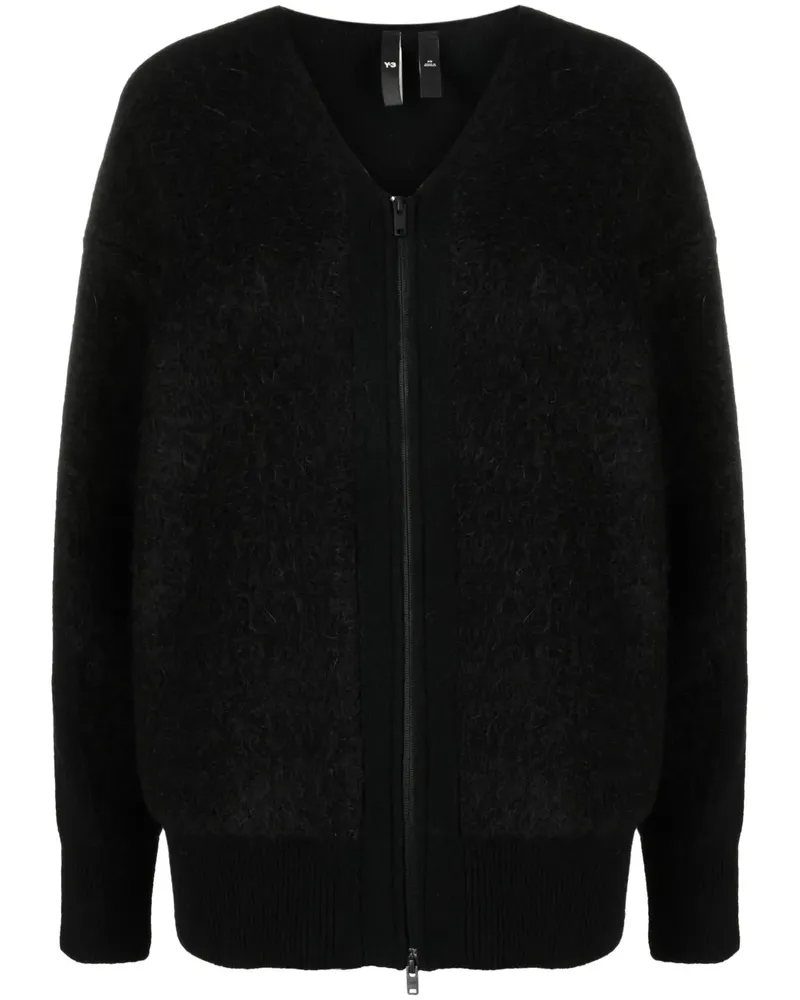 Y-3 Tweed-Jacke mit V-Ausschnitt - Schwarz Schwarz