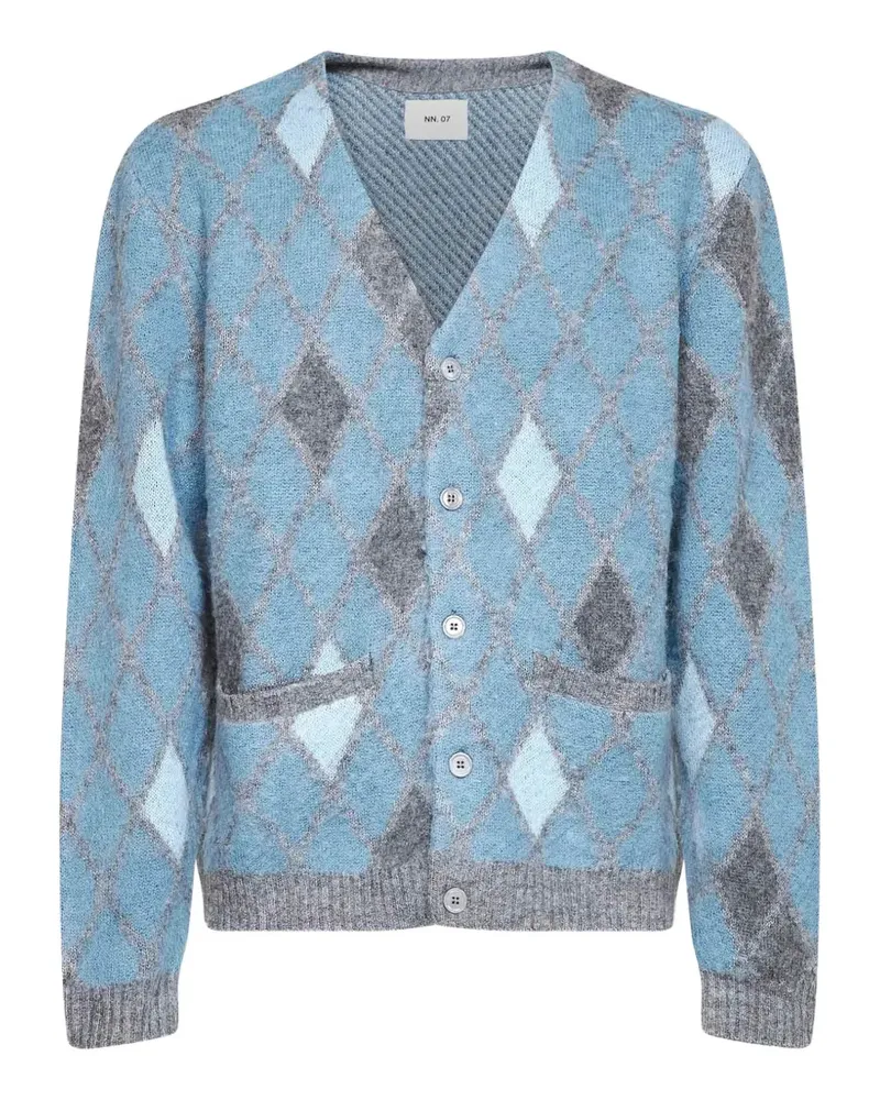 NN 07 Chris argyle-knit button-up cardigan - Blau Blau