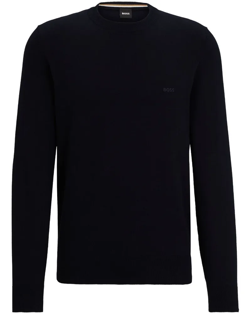 HUGO BOSS Pullover mit Logo-Stickerei - Blau Blau