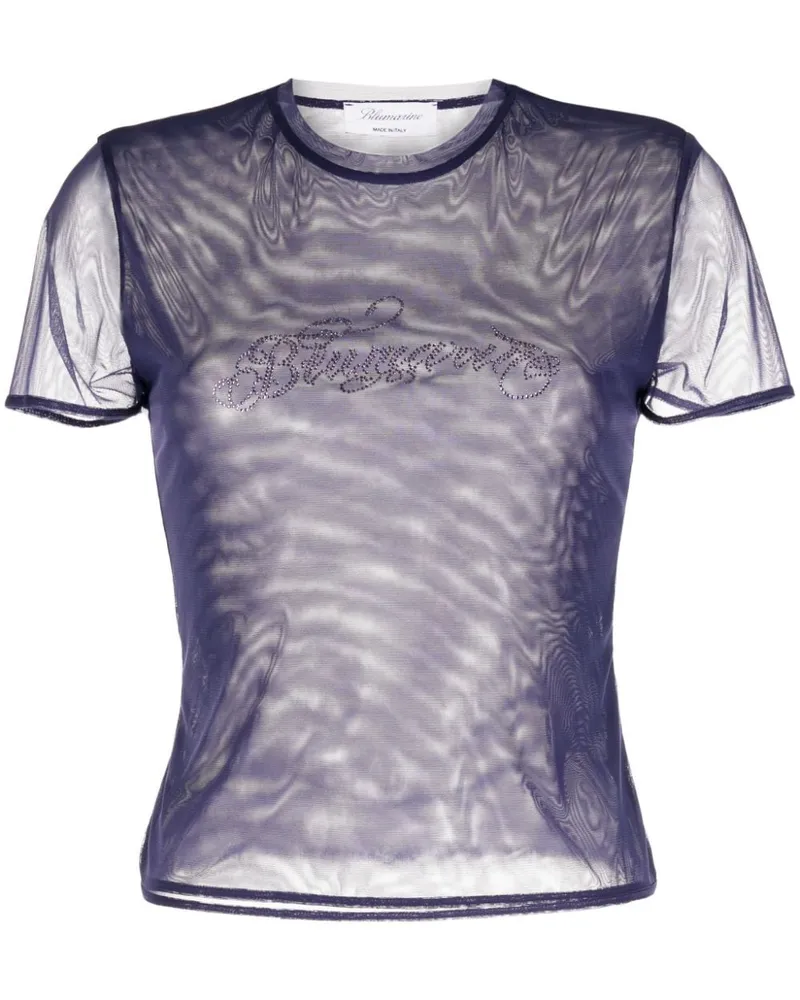 Blumarine T-Shirt mit Logo-Verzierung - Violett Violett