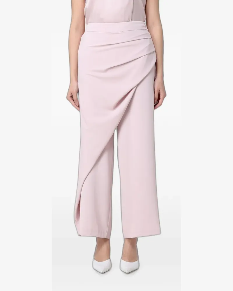Hanita draped jersey-texture trousers - Rosa Rosa