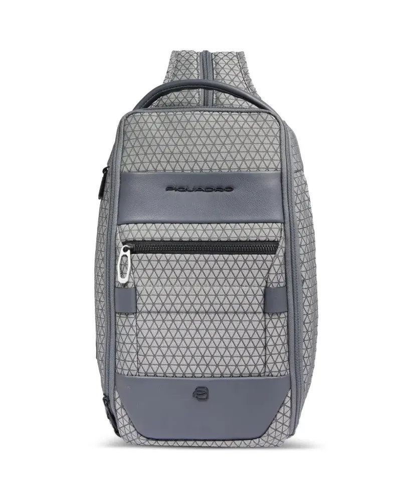 Piquadro Geometrisch gemusterter Rucksack - Grau Grau