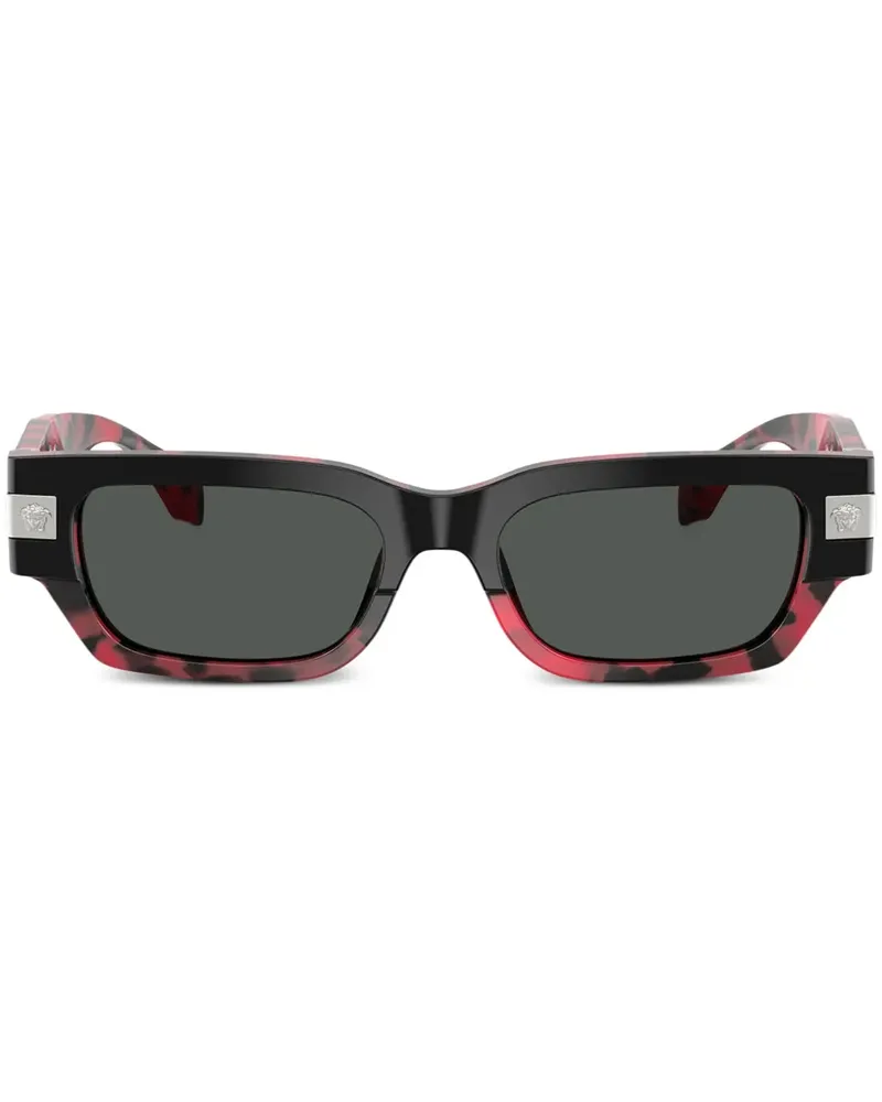 Versace Sonnenbrille mit eckigem Gestell - Schwarz Schwarz