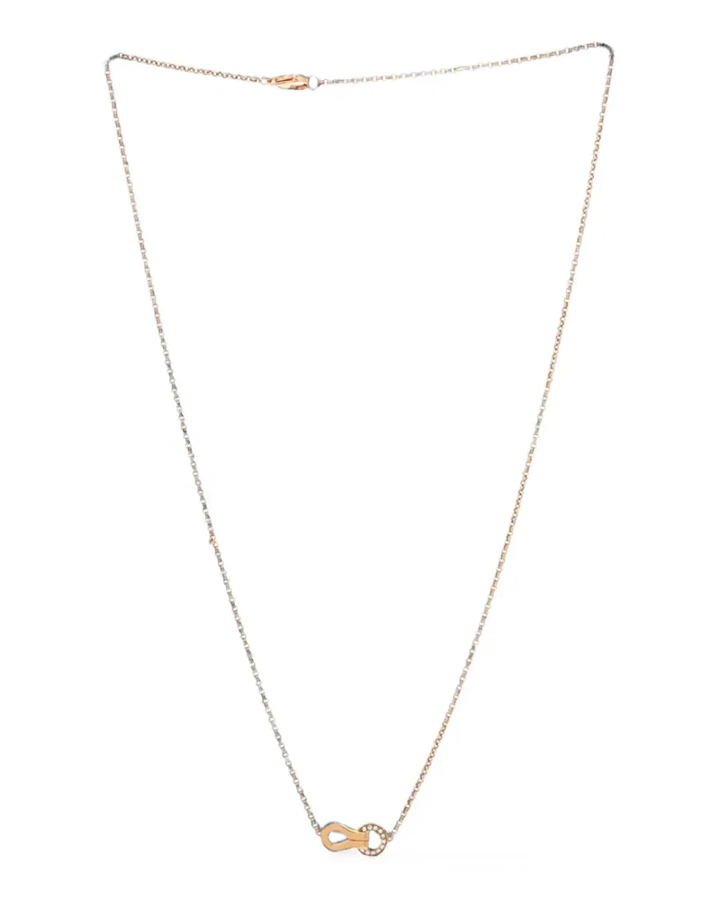 Cartier Agrafe Pendant 18K Rose Gold with Diamonds necklace - Rosa Rosa