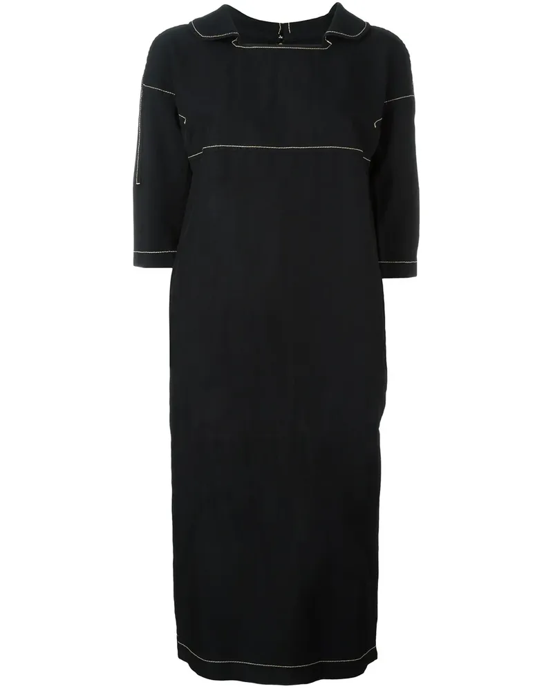 Comme des Garçons Lockeres Kleid mit kastigem Kragen - Schwarz Schwarz