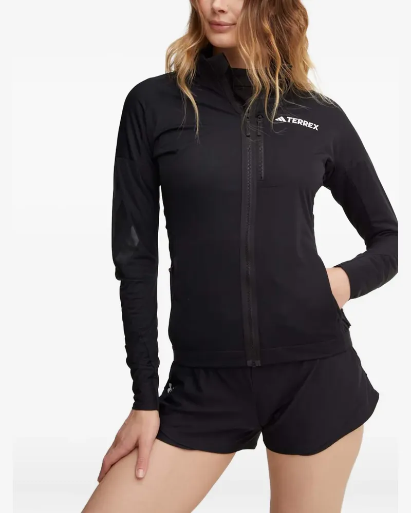 adidas zip-fastening panelled jacket - Schwarz Schwarz