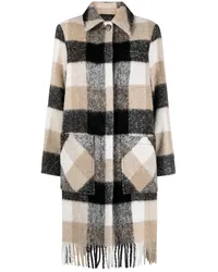 Woolrich Karierter Mantel mit Fransensaum Nude