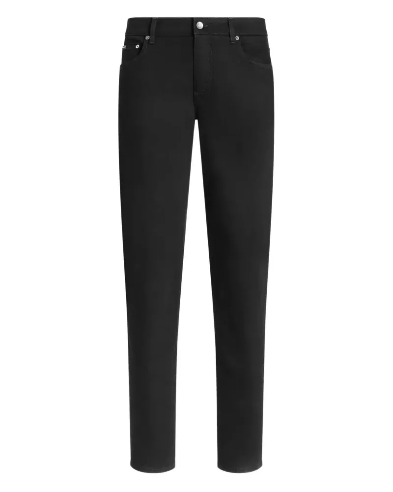 Dolce & Gabbana Jeans mit Logo-Patch - Schwarz Schwarz