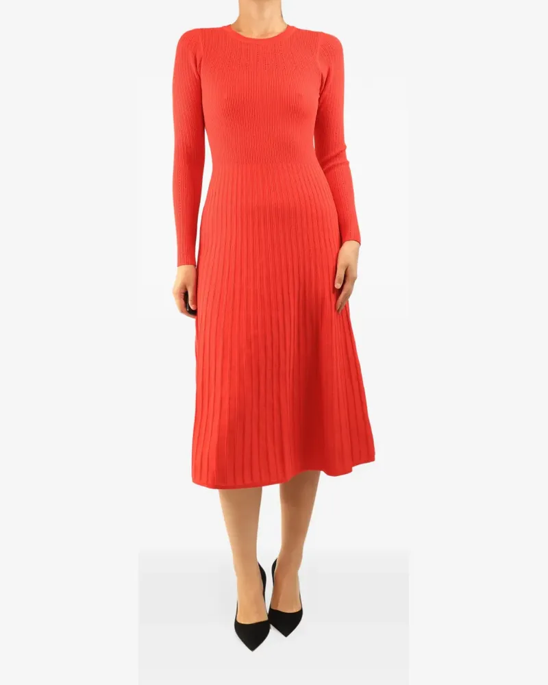 Veronica Beard ribbed-knit long-sleeve midi dress - Rot Rot