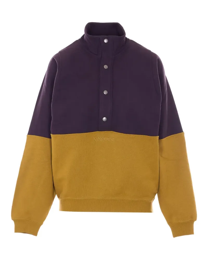 Saint Laurent Pullover in Colour-Block-Optik - Violett Violett