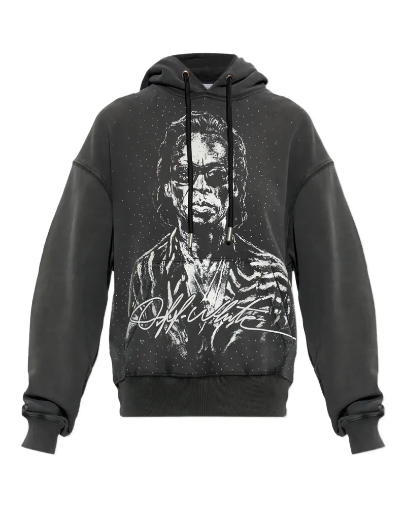 OFF-WHITE graphic-print hoodie - Grau Grau