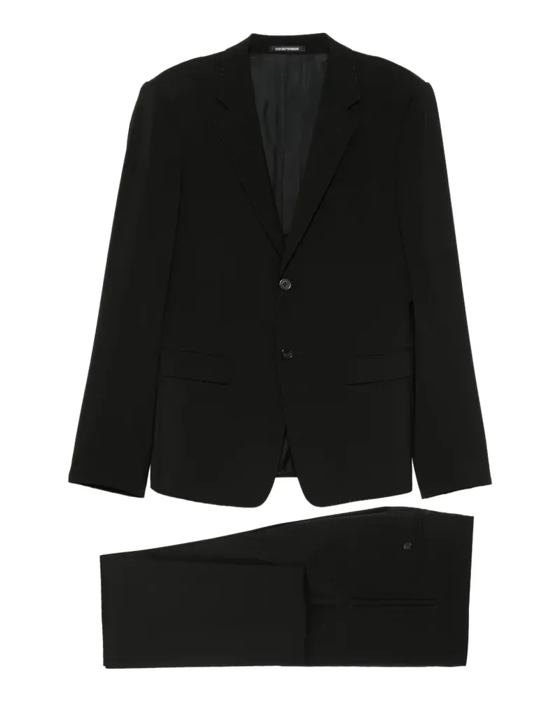 Emporio Armani Anzug mit fallendem Revers - Schwarz Schwarz
