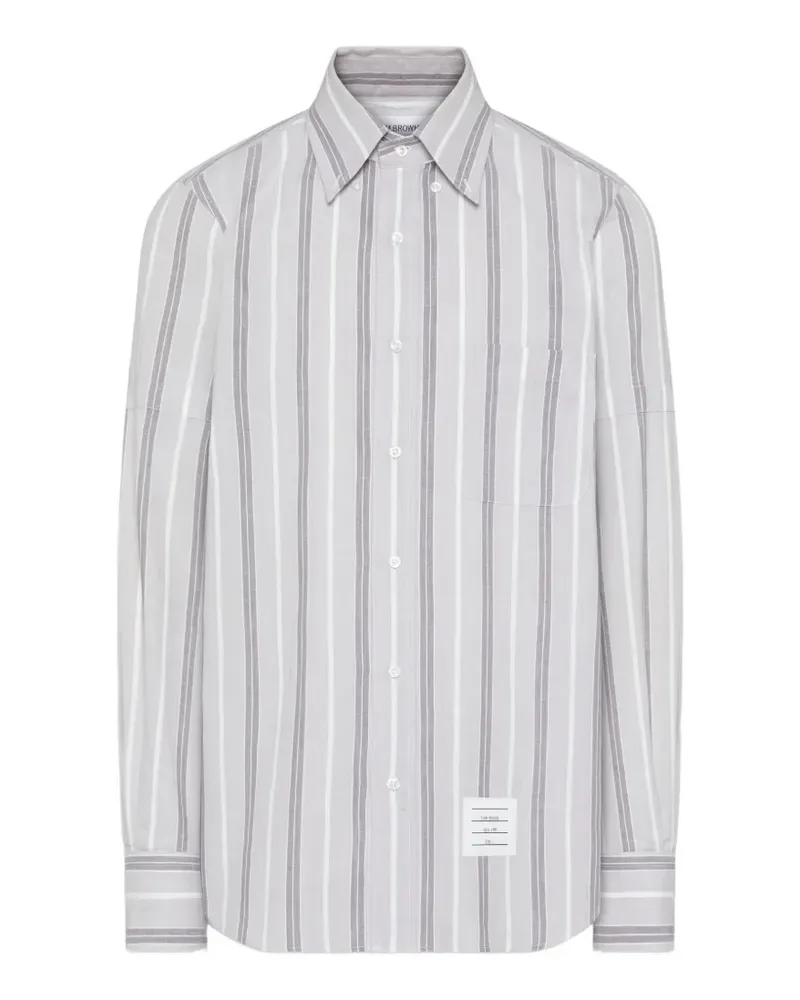 Thom Browne Madras striped armband shirt - Grau Grau