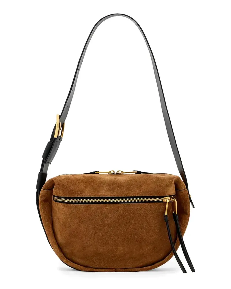 AllSaints Noemie Schultertasche aus Wildleder - Braun Braun