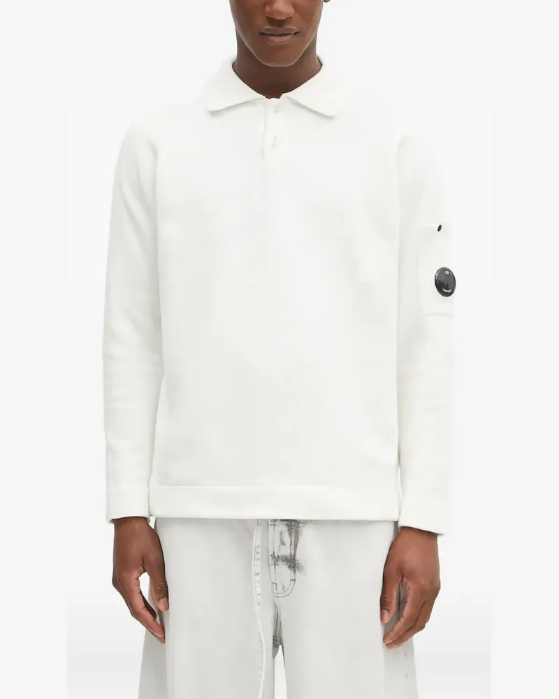 C.P. Company Poloshirt mit Linsen-Tasche - Weiß Weiß
