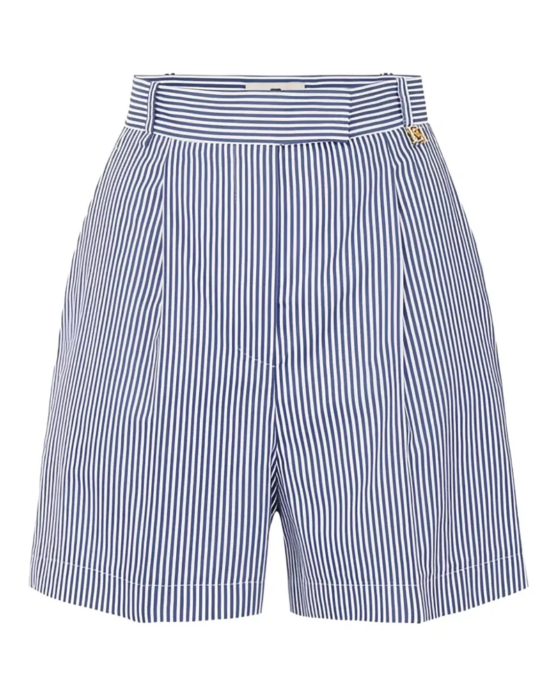 Elisabetta Franchi striped logo-detail shorts - Blau Blau
