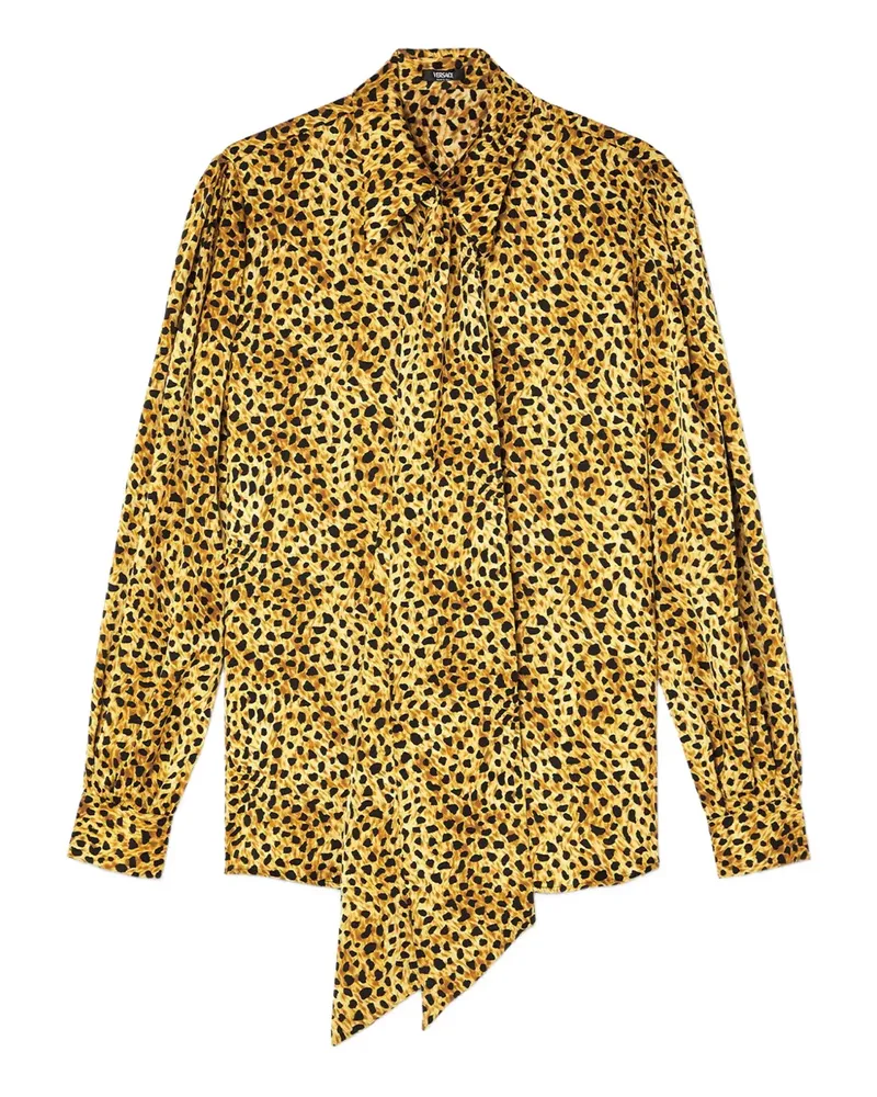 Versace Bluse mit Geparden-Print - Gelb Gelb