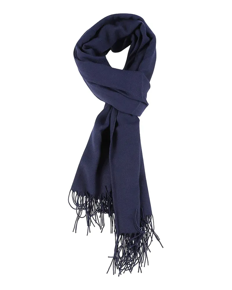 Emporio Armani Schal mit Fransensaum - Blau Blau