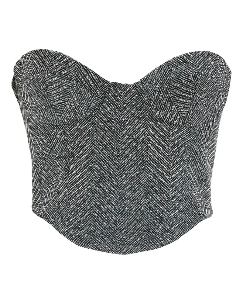 Ermanno Scervino Bustier-Top mit Strass - Grau Grau