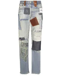 Dolce & Gabbana Gerade Jeans im Patchwork-Look Blau