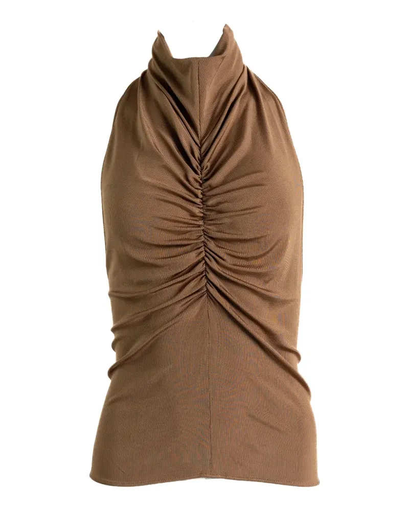 ATLEIN funnel-neck tank top - Braun Braun