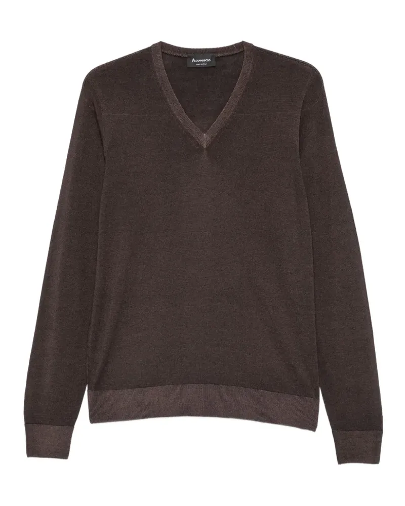 Arovescio Pullover mit V-Ausschnitt - Braun Braun