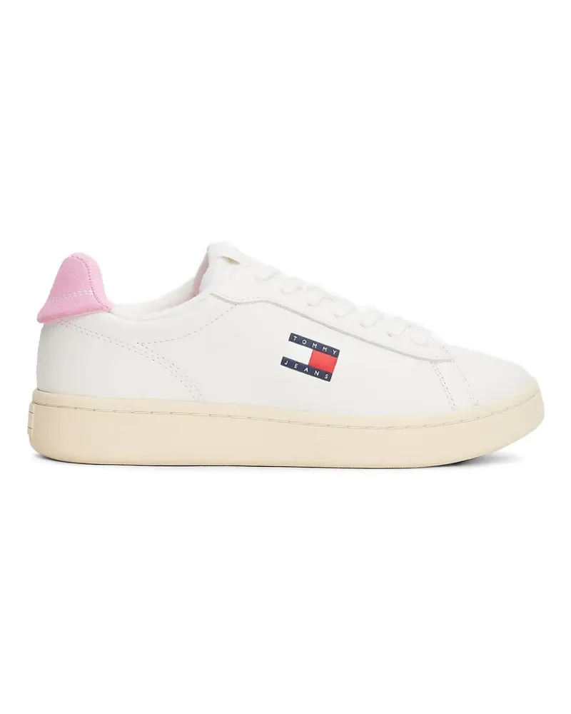Tommy Hilfiger Court logo-patch leather sneakers - Weiß Weiß