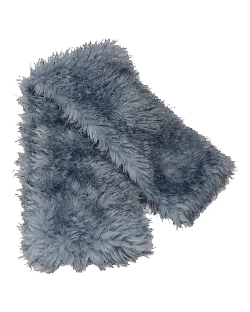 Ganni shearling scarf - Blau Blau