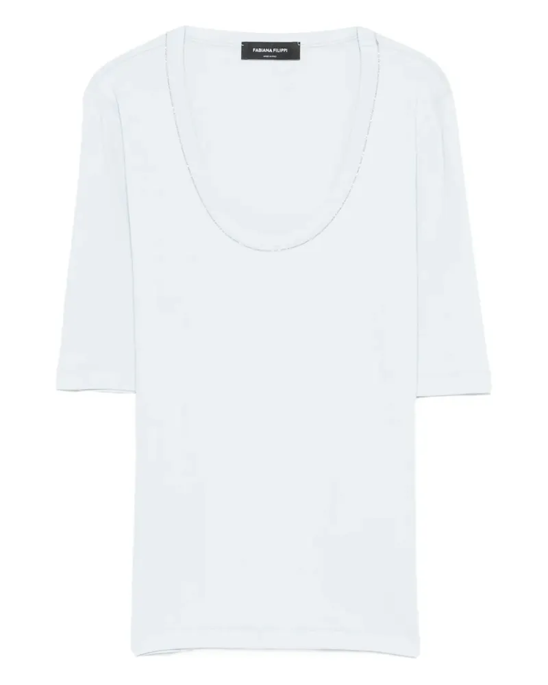 Fabiana Filippi scoop-neck T-shirt - Blau Blau
