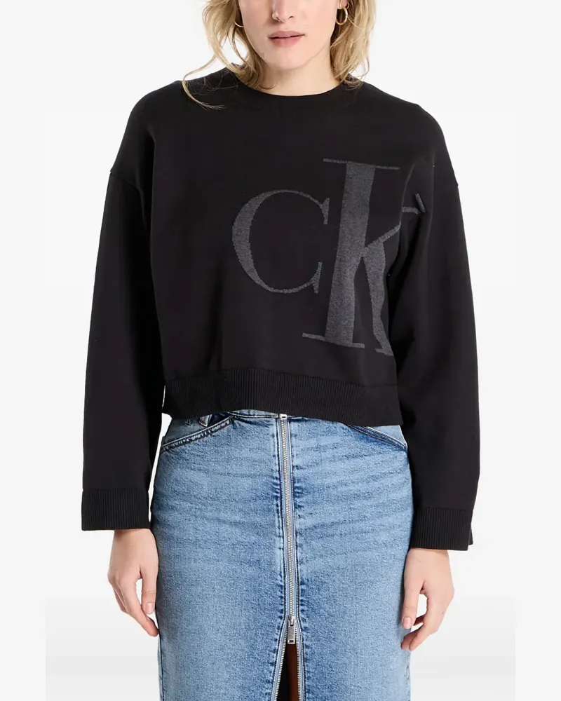 Calvin Klein long sleeve logo sweater - Schwarz Schwarz