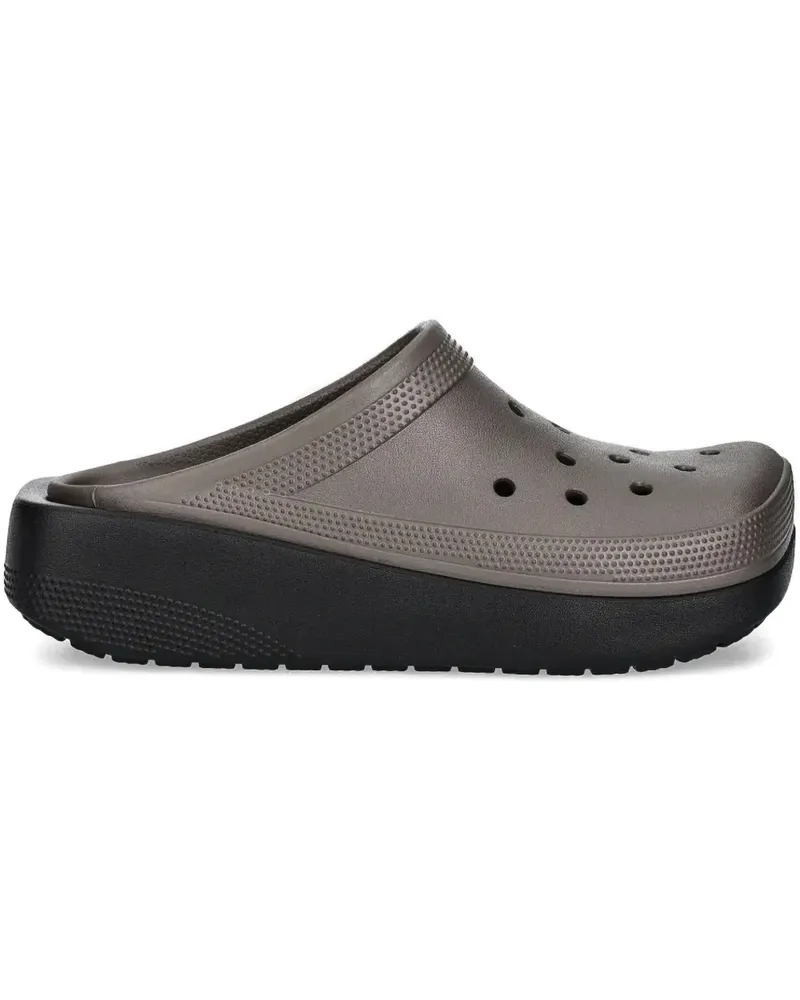 Crocs Perforierte Slipper mit Plateau - Grau Grau