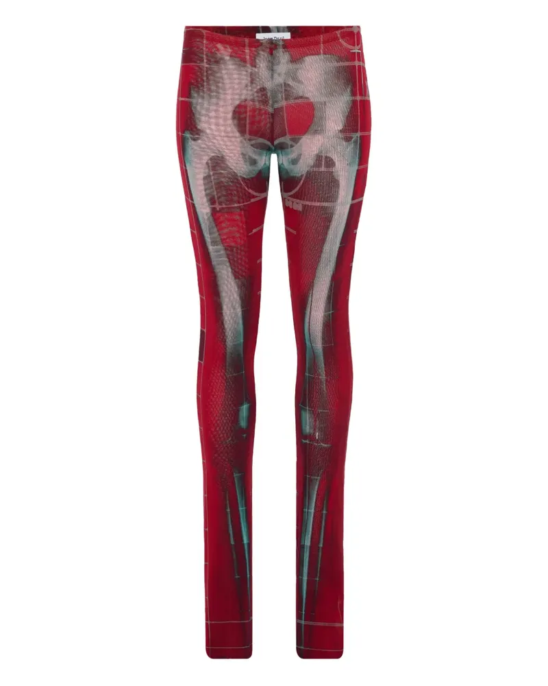 Jean Paul Gaultier Hose aus Mesh mit grafischem Print - Rot Rot