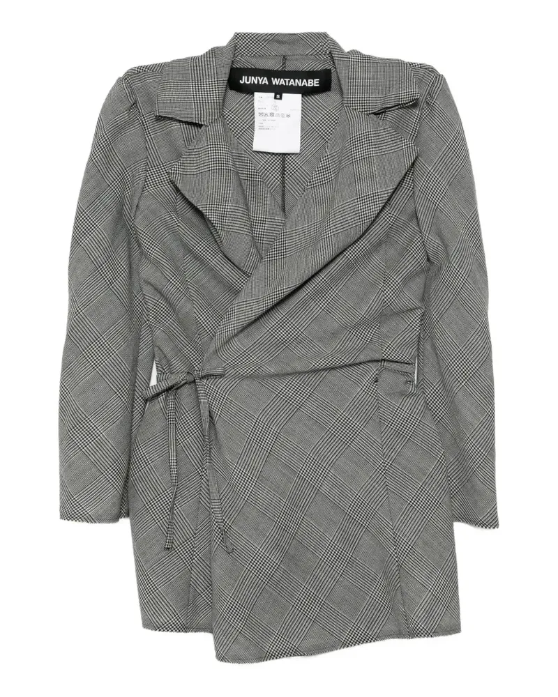 Junya Watanabe plaid-check tie-fastening jacket - Grau Grau