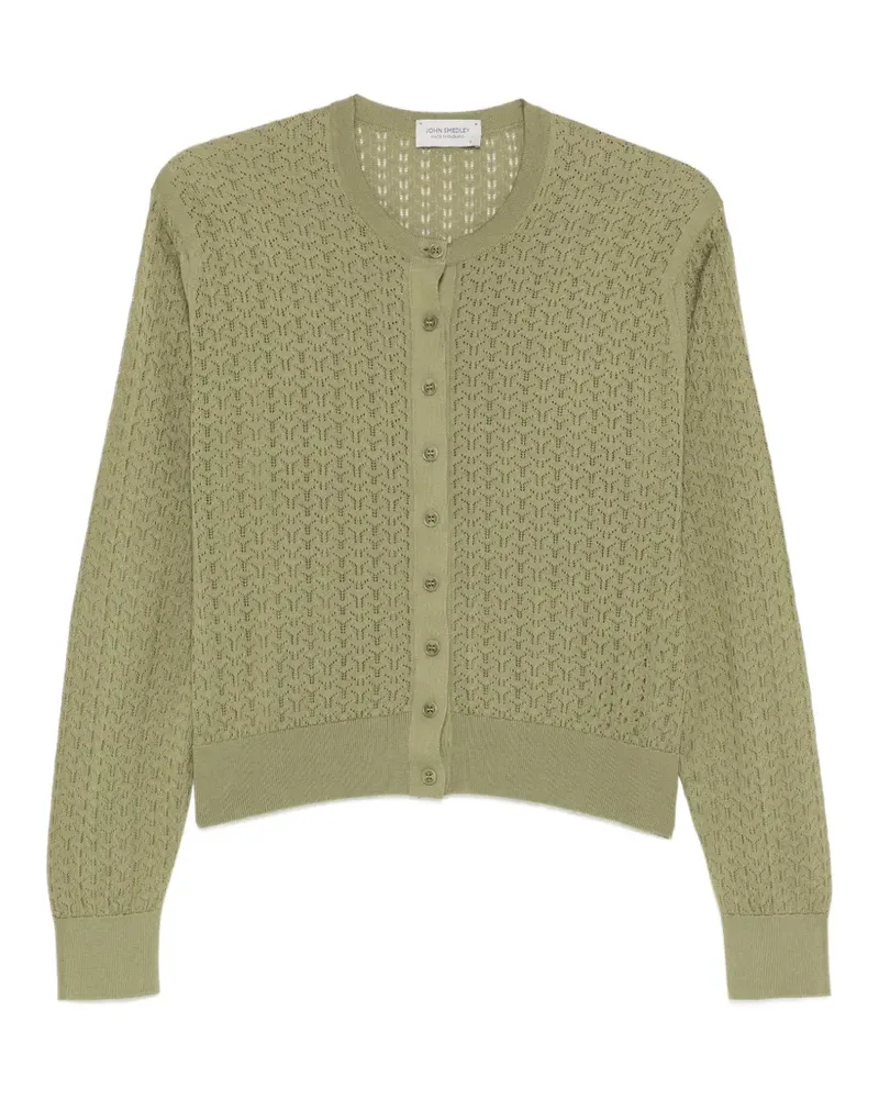 John Smedley Roxburgh pointelle-knit cardigan - Grün Grün