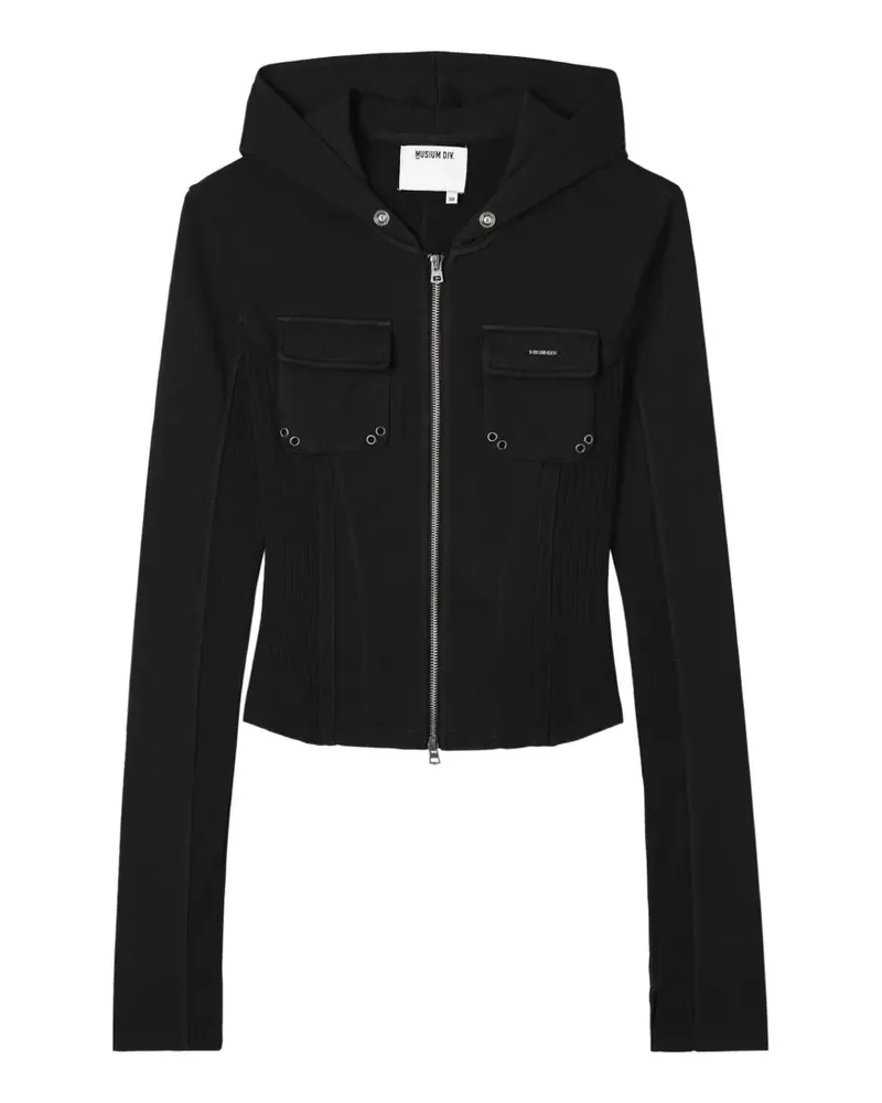 Musium Div. Kapuzenjacke mit Kontrasteinsätzen - Schwarz Schwarz